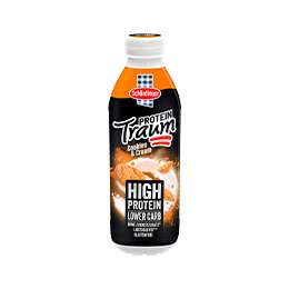 Das Bild zeigt den Schärdinger Protein Traum in der Sorte Cookies&Cream