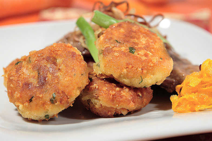 Rauchkäse Erdäpfellaibchen mit Rindsschnitzel Header