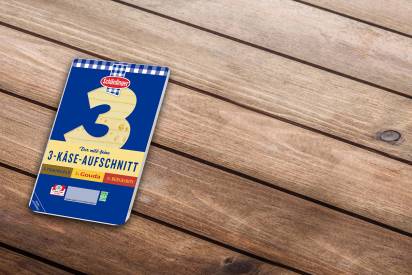 Das Bild zeigt den Schärdinger 3 Käse Aufschnitt