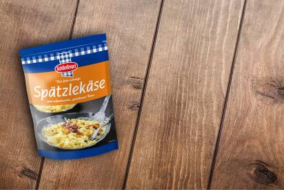 Das Bild zeigt den Schärdinger Spätzlekäse gerieben