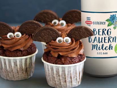 Fledermaus-Muffins für Halloween