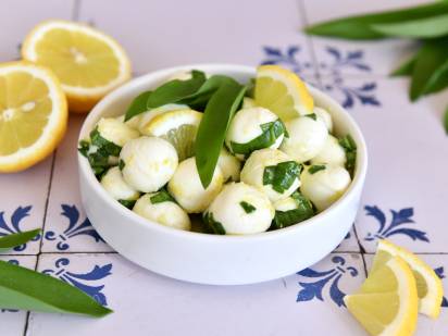 Marinierter Zitronen-Bärlauch-Mozzarella
