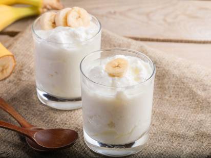 Bananentopfencreme im Glas