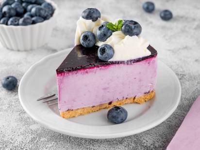 No Bake Heidelbeer-Limetten Cheesecake