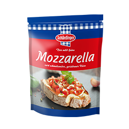 Das Bild zeigt den Schärdinger Mozzarella gerieben